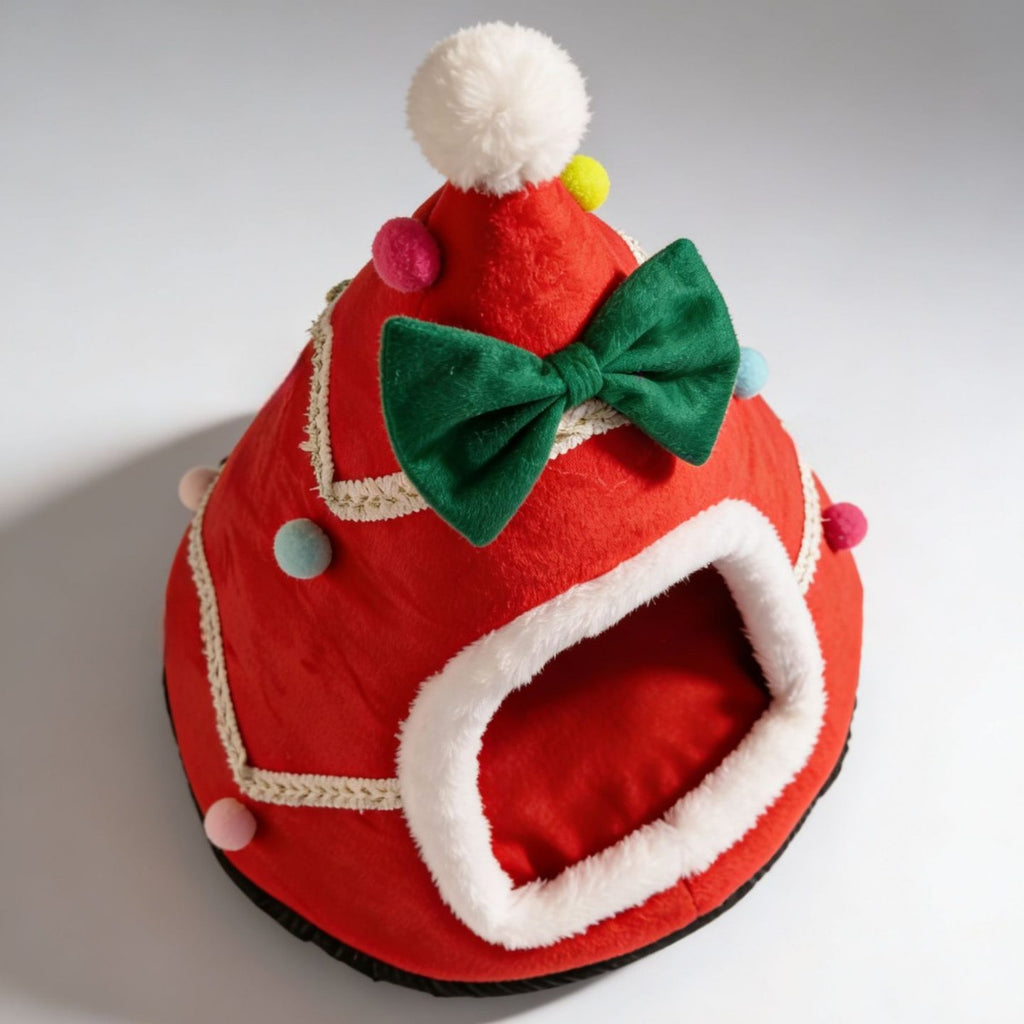 Christmas Cat Pet Bow Tie Winter Warmth Den