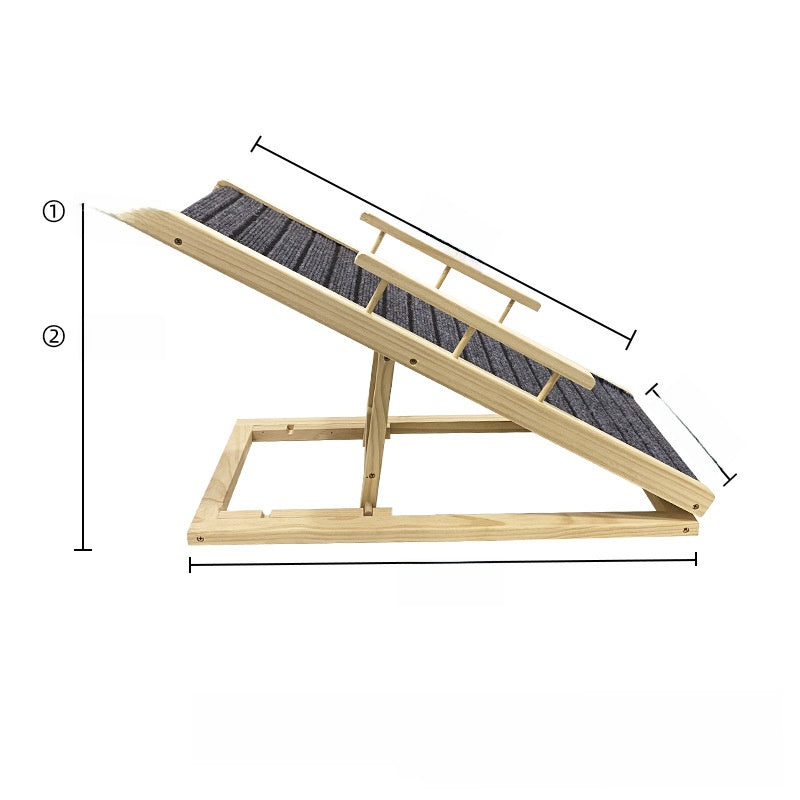 Solid Wood Dog Stairs, Foldable Non-Slip Ramp Pet Stairs for Elderly and Weak Pets