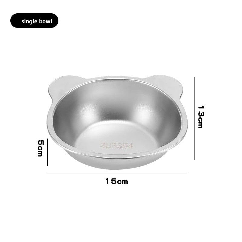New stainless steel pet bowl, cat water and food bowl, pet neck-protecting elevated stand, dog bowl, for pets to drink and eat