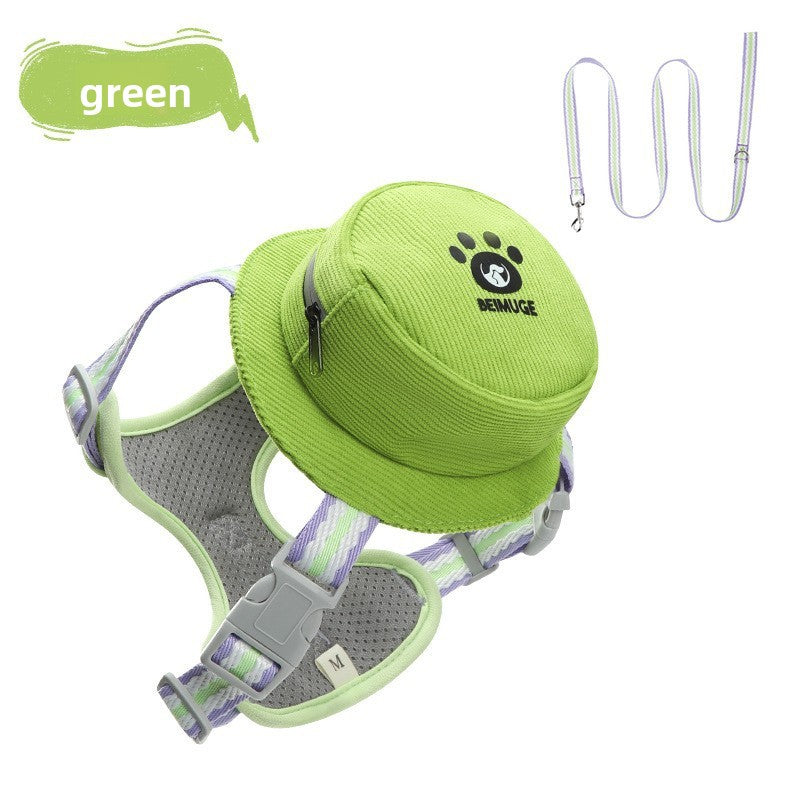 Adjustable Dog Harness with Backpack and Leash