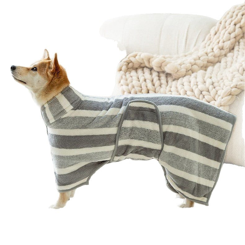 Dog Bathrobe Full Body Wrap Thickened Absorbent Pet Towel