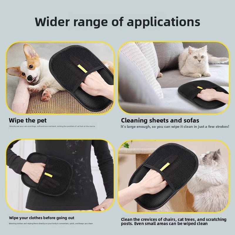 Pet hair removal glove, cat hair cleaner, static brush glove