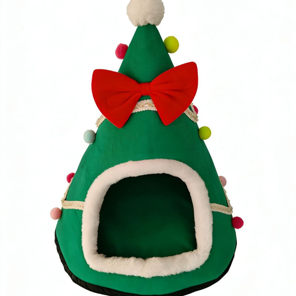 Christmas Cat Pet Bow Tie Winter Warmth Den