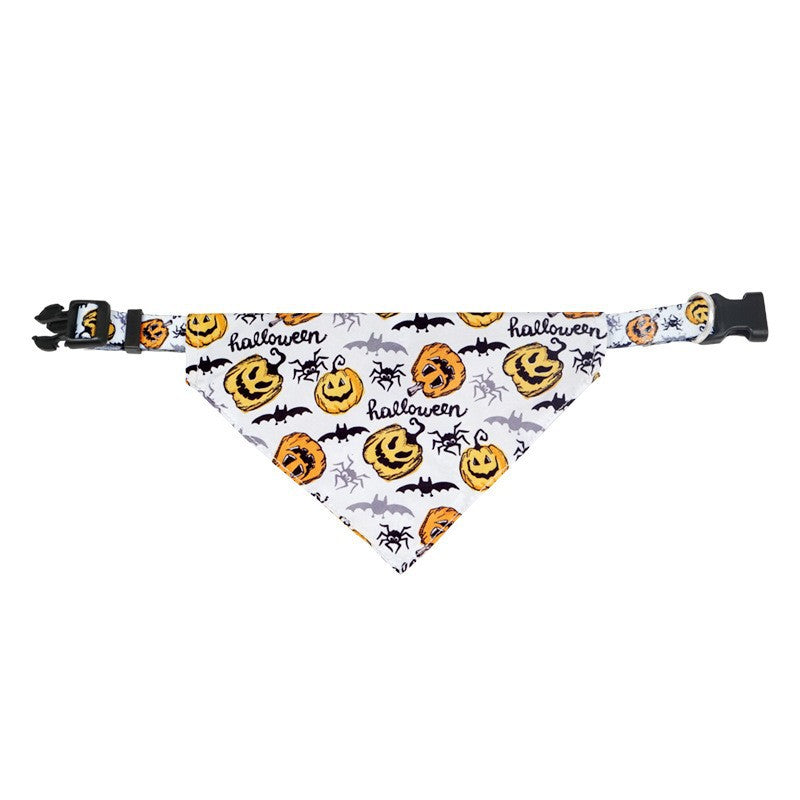 Adjustable Pet Saliva Collar with Halloween Patterns