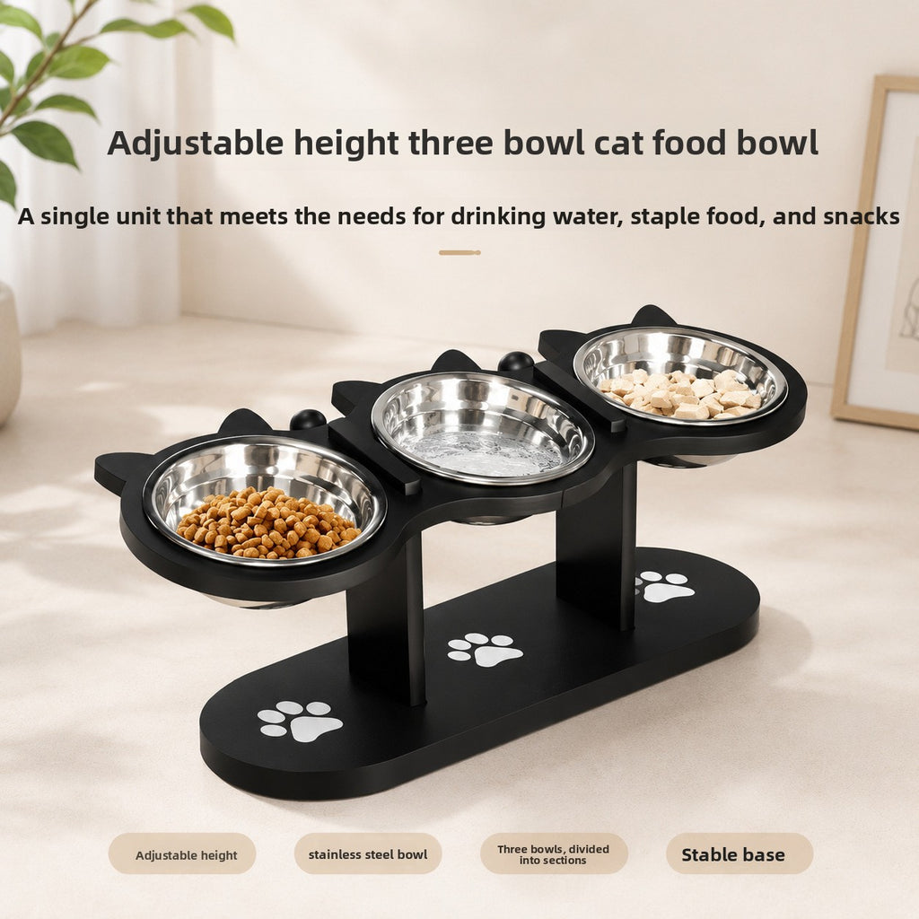 Elevated Wooden Pet Feeding Bowl
