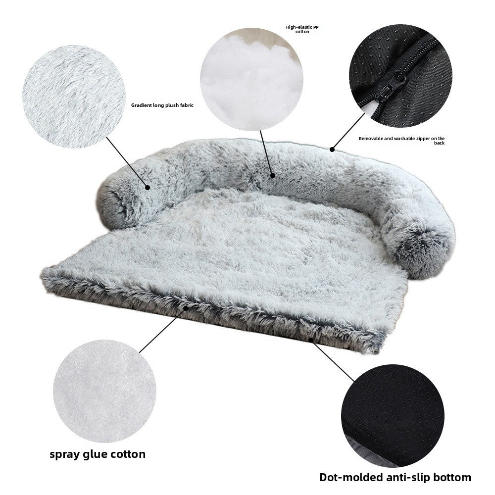 Plush Curved Pet Sofa Cushion