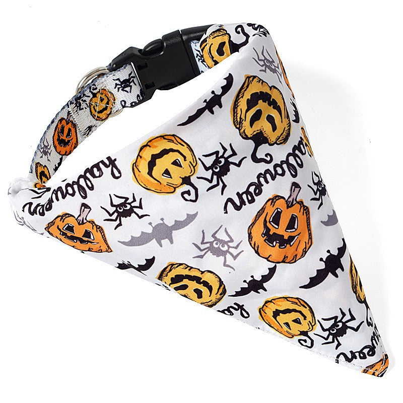 Adjustable Pet Saliva Collar with Halloween Patterns