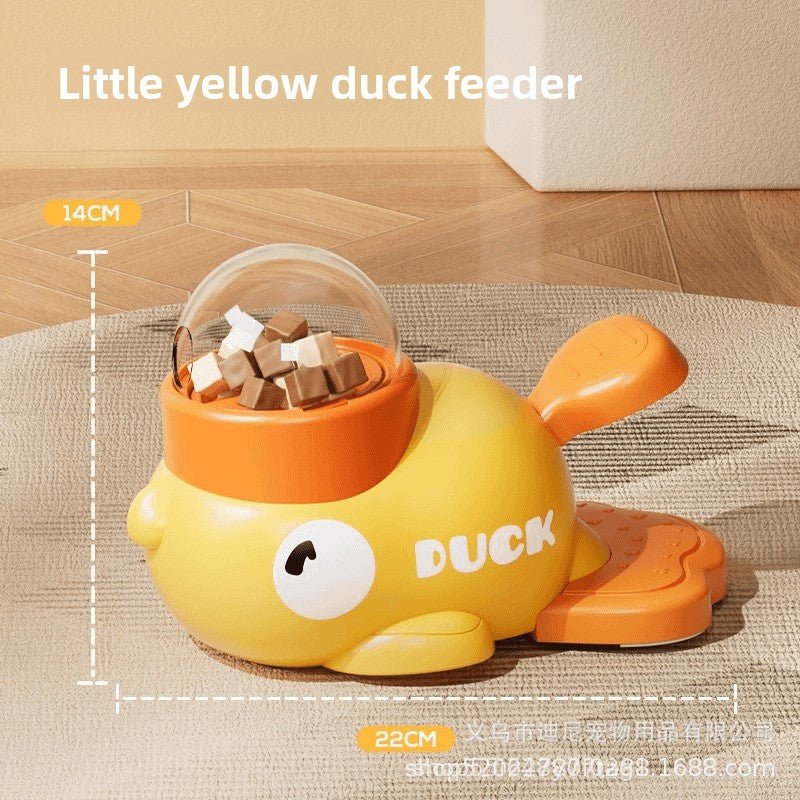 Interactive Duck Pet Food Dispenser Toy