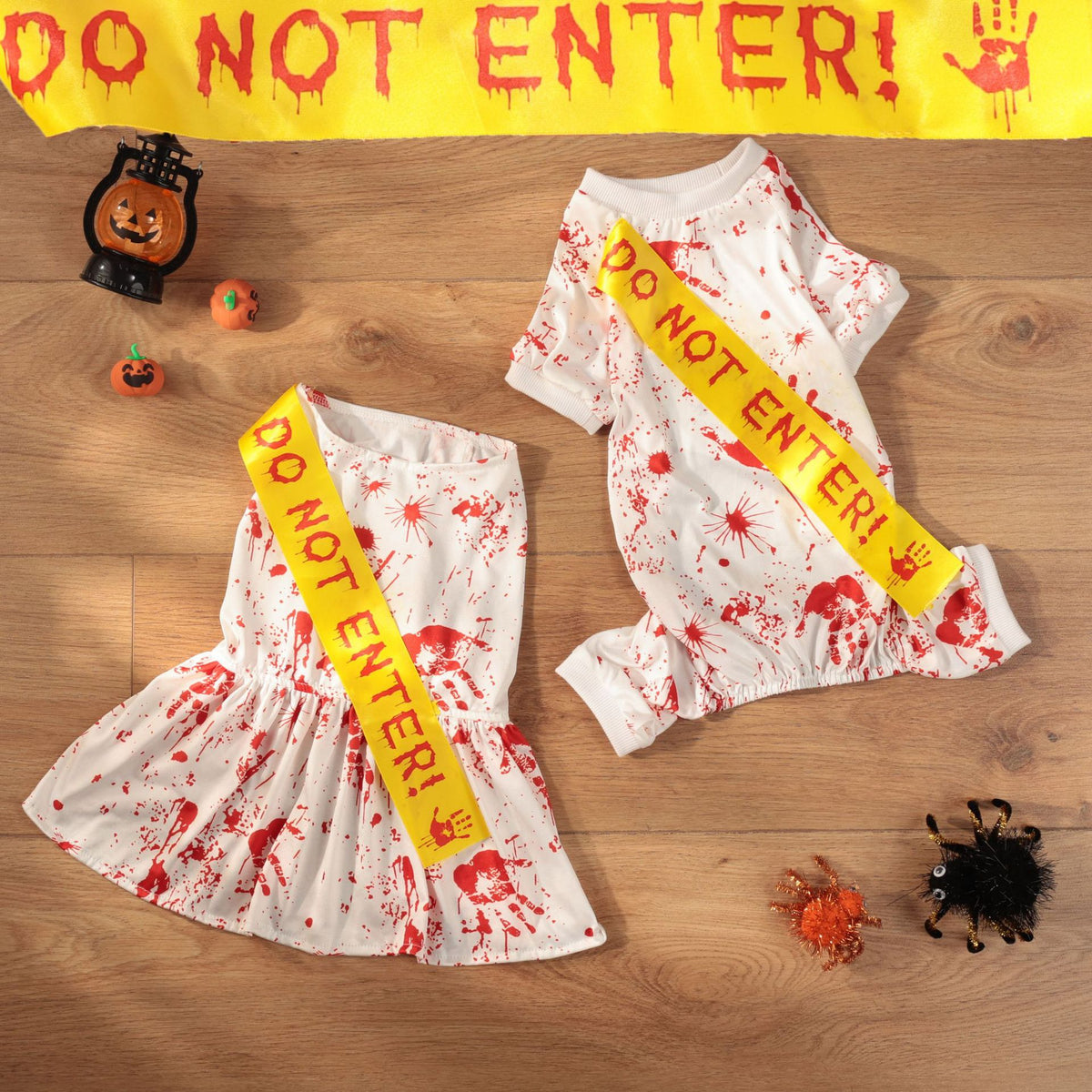 Halloween Pet Costume Blood Pattern Outfit
