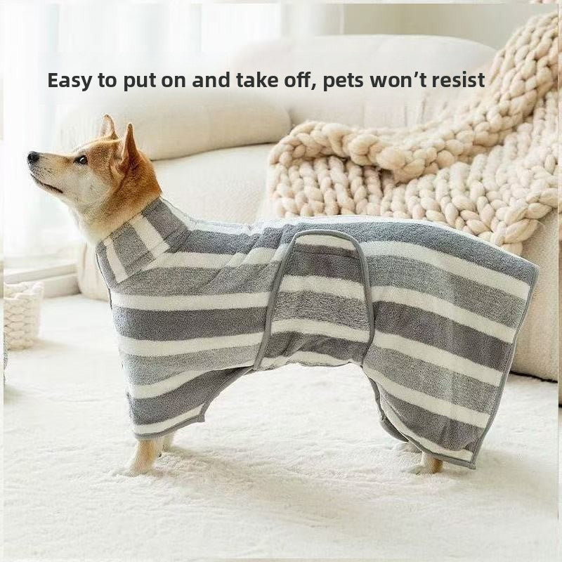 Dog Bathrobe Full Body Wrap Thickened Absorbent Pet Towel