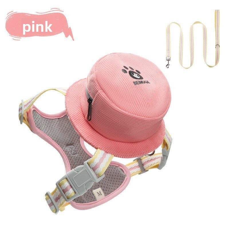 Adjustable Dog Harness with Backpack and Leash