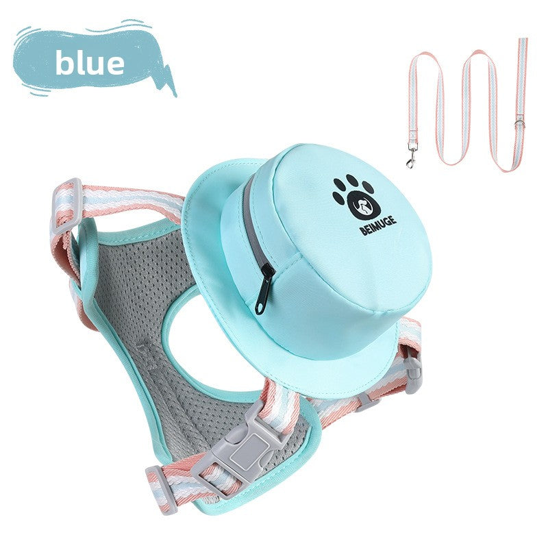 Adjustable Dog Harness with Backpack and Leash