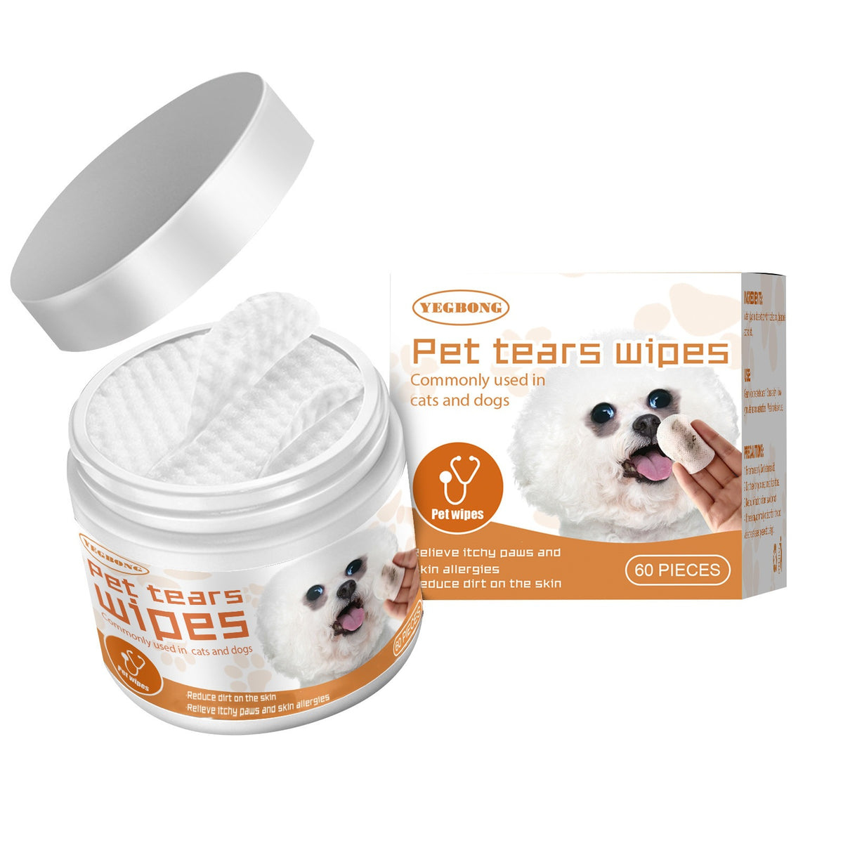 Pet Eye Cleaning Wipes for Tear Stain Removal