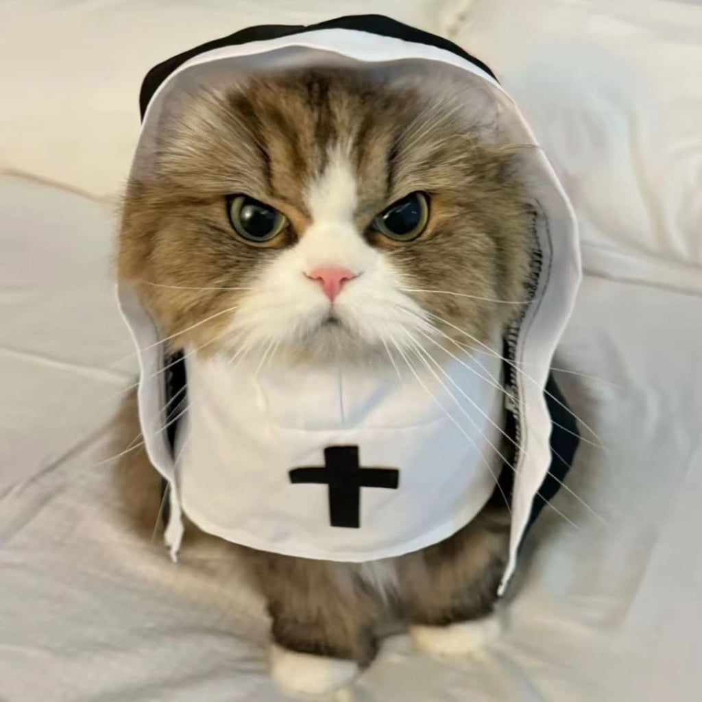 Gothic Pet Nun Costume Halloween Cloak