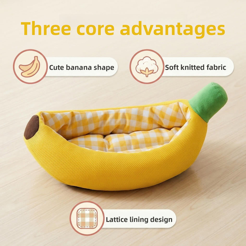 Banana Shape Pet Nest Semi-Enclosed Cat Dog Bed