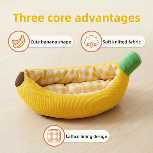 Banana Shape Pet Nest Semi-Enclosed Cat Dog Bed
