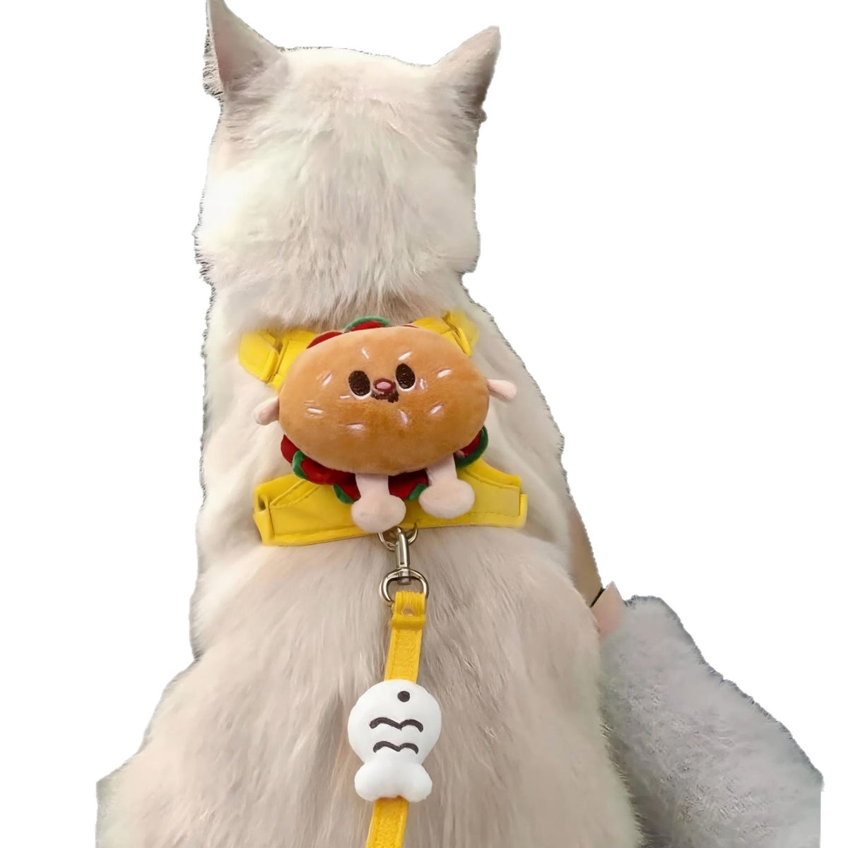Cute Hamburger Toast Design Pet Leash Integrated Chest Harness for Small Medium Dogs Cats