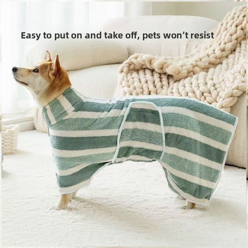 Dog Bathrobe Full Body Wrap Thickened Absorbent Pet Towel