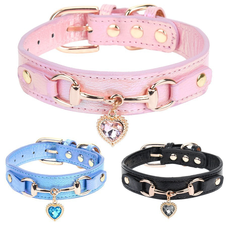 Rhinestone Heart Pattern Pet Collar