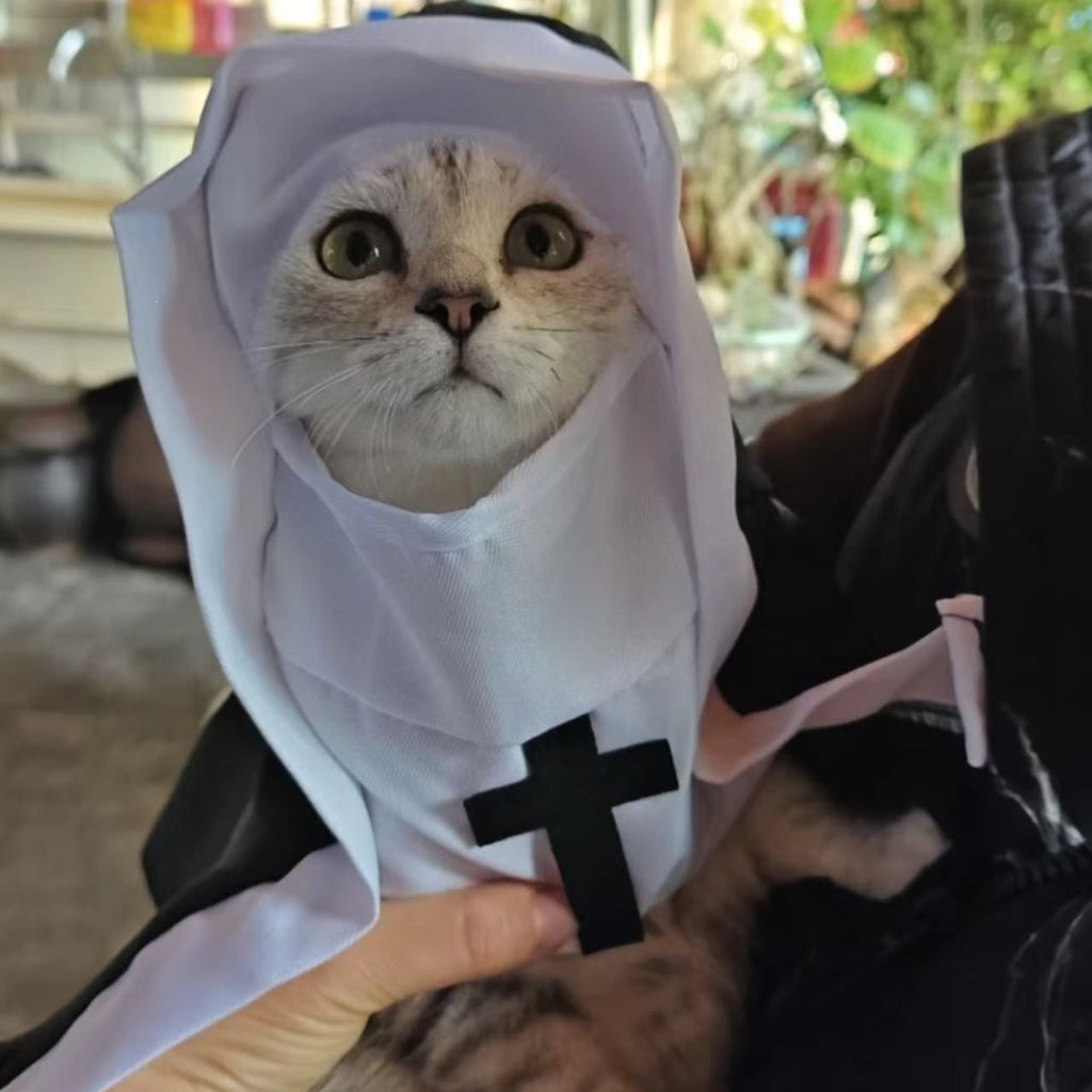 Gothic Pet Nun Costume Halloween Cloak