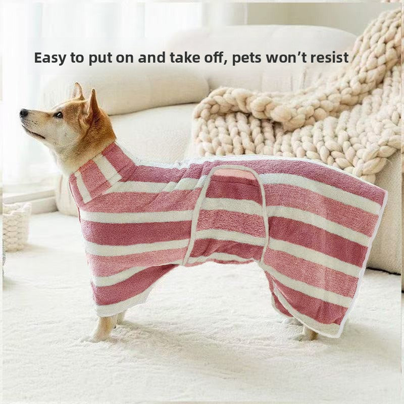 Dog Bathrobe Full Body Wrap Thickened Absorbent Pet Towel
