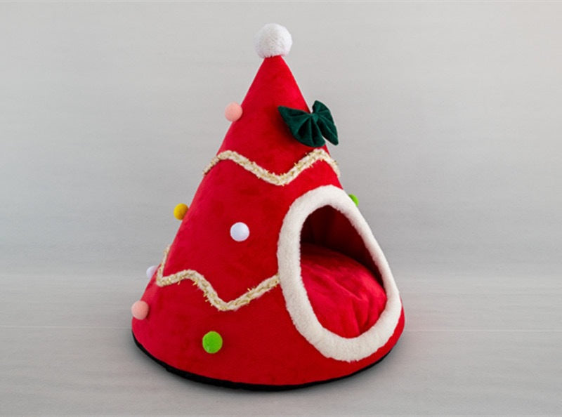 Christmas Cat Pet Bow Tie Winter Warmth Den