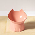 long-ear tall cat bowl large capacity tilt cartoon cat and dog neck protection anti-knock plastic raised pet bowl
