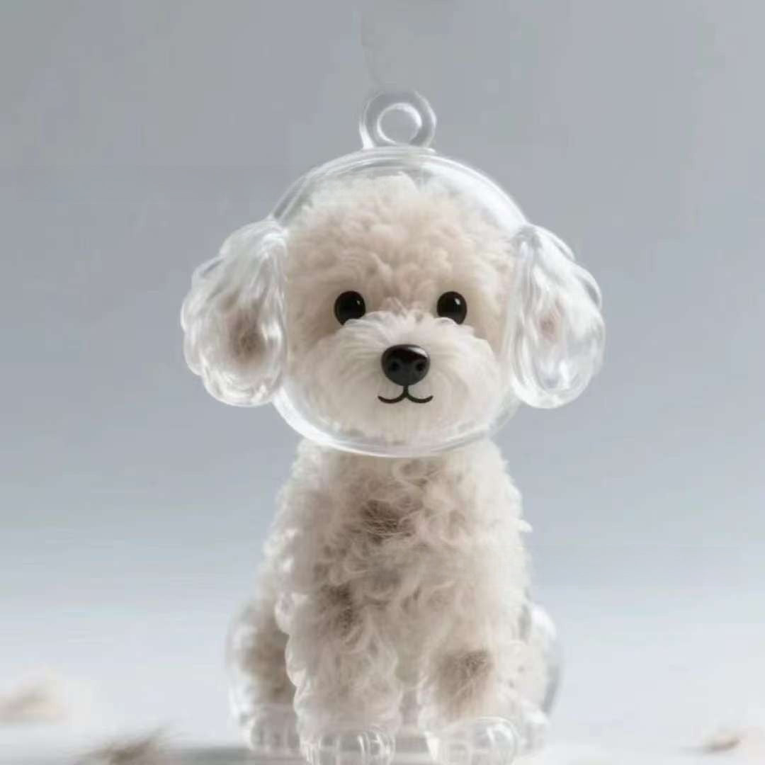 Pet Hair Memorial Keychain