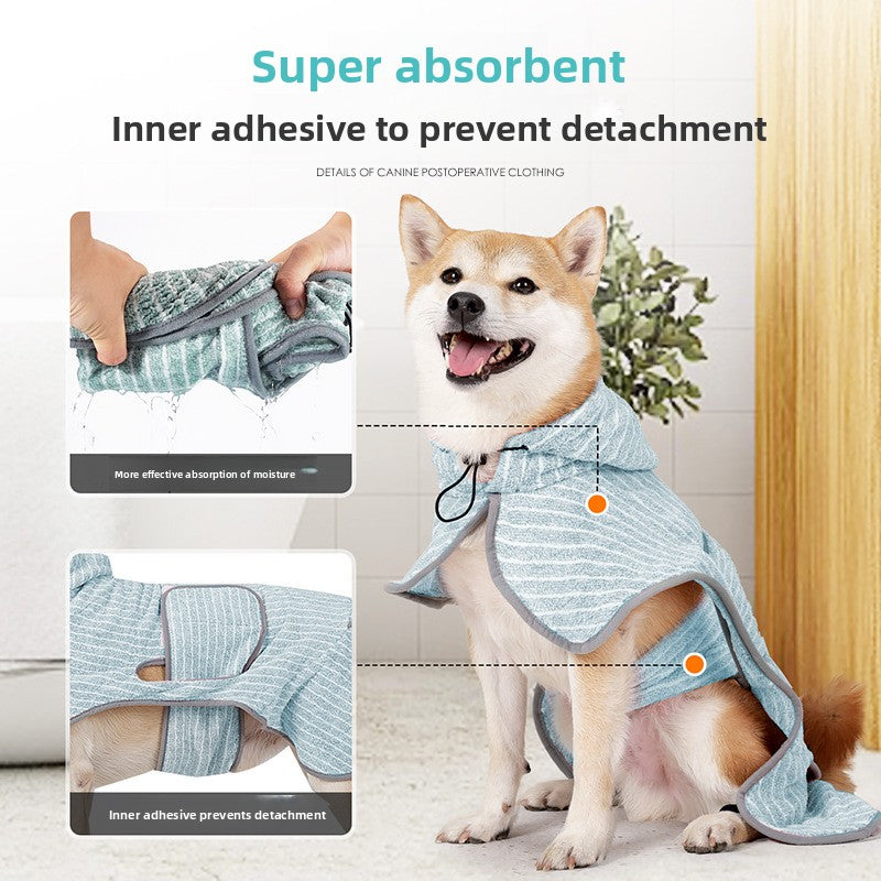 Striped Pet Quick Dry Bath Towel