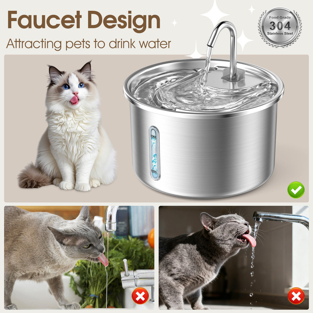 Stainless Steel Automatic Pet Water Fountain