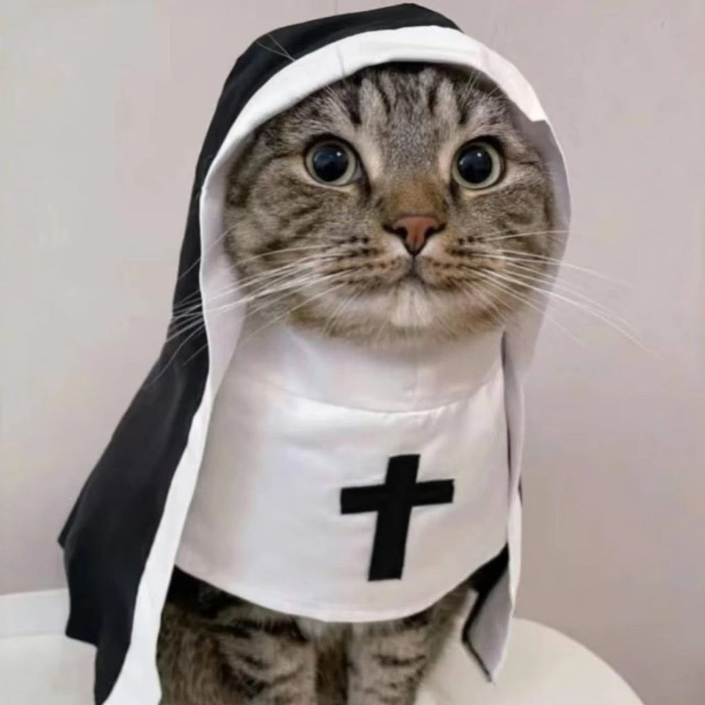 Gothic Pet Nun Costume Halloween Cloak
