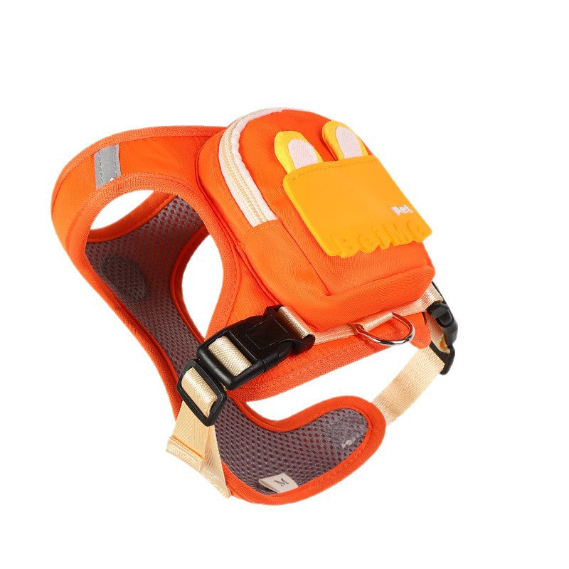 Adjustable Dog Harness with Backpack and Leash