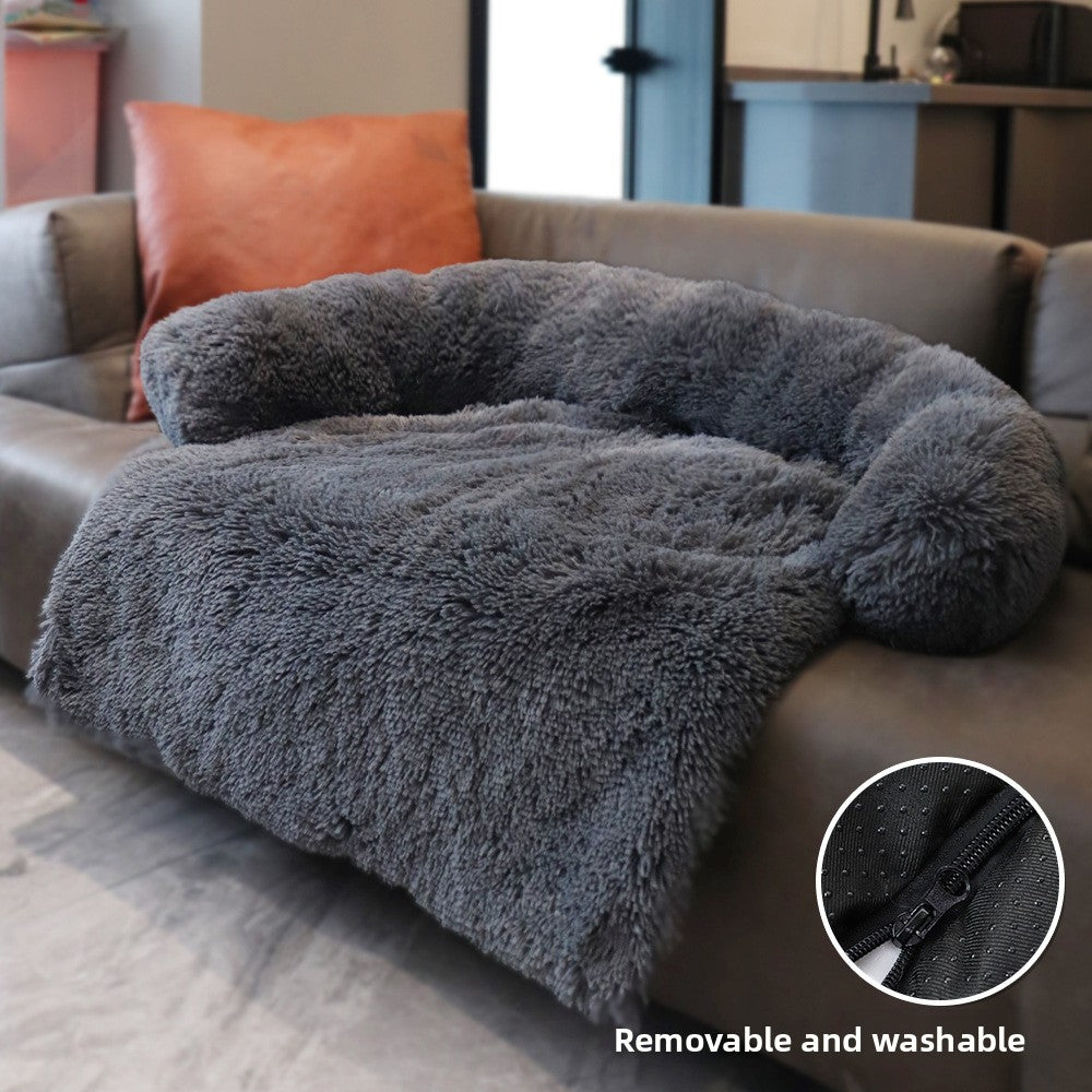 Plush Curved Pet Sofa Cushion