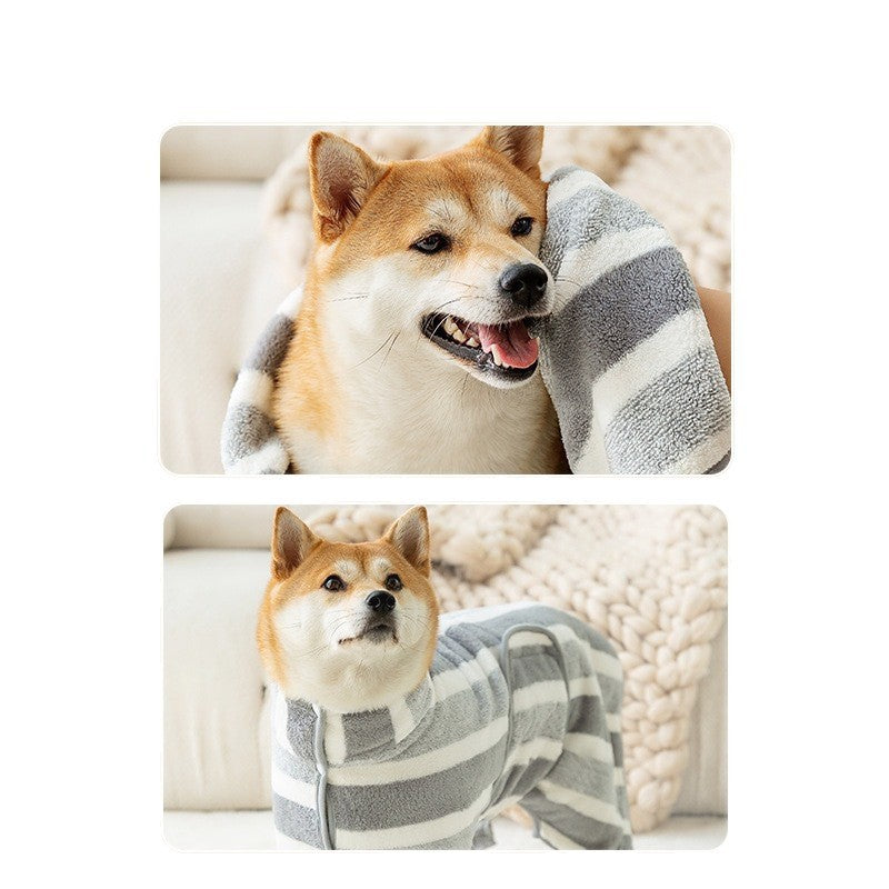 Pet Bathrobe Oversized Dog Cat Quick Dry Bathrobe Bath Towel
