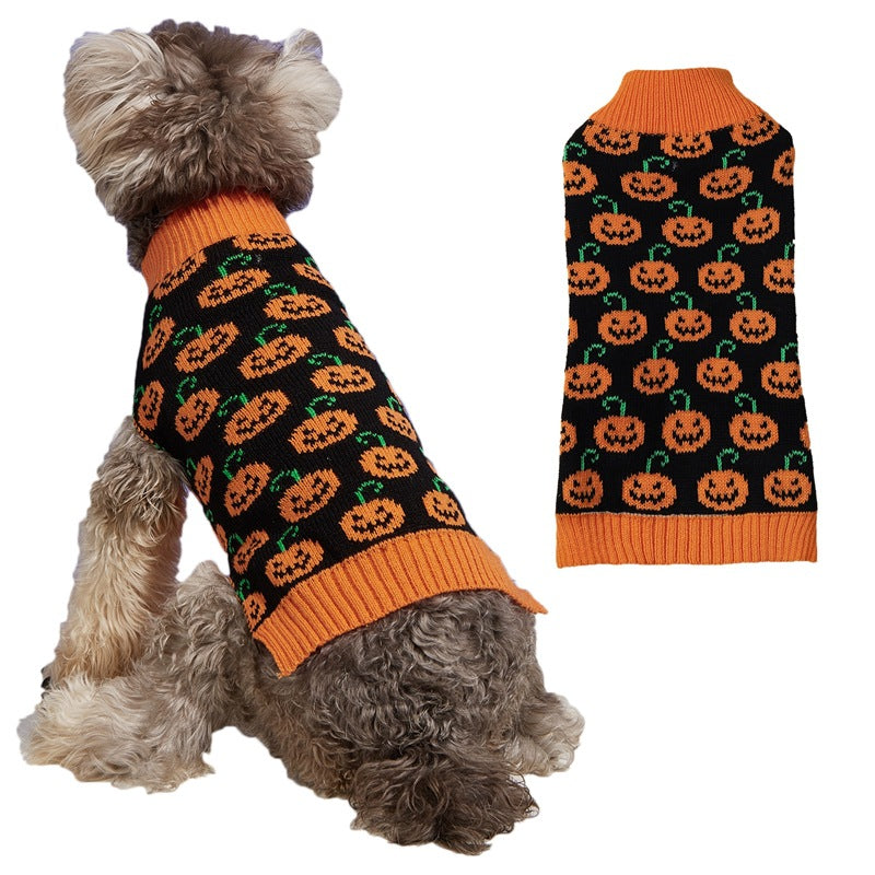 Halloween Pumpkin Pet Knitted Sweater