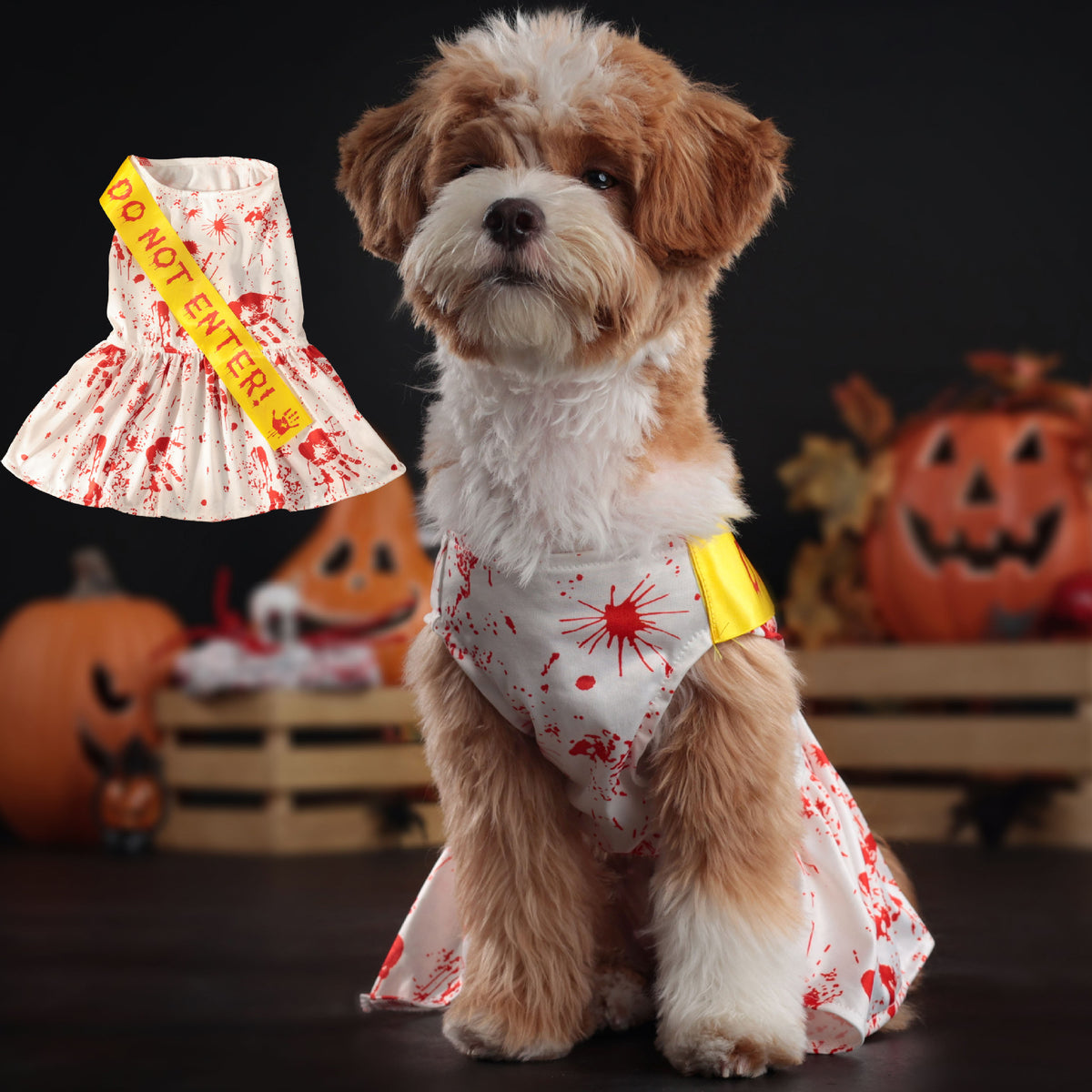 Halloween Pet Costume Blood Pattern Outfit