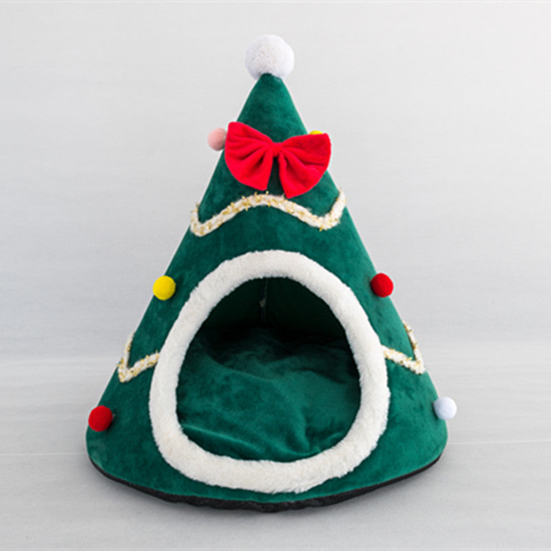 Christmas Cat Pet Bow Tie Winter Warmth Den