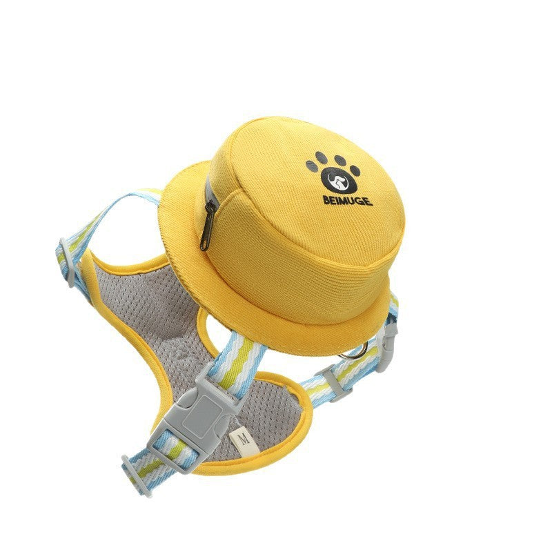 Adjustable Dog Harness with Backpack and Leash