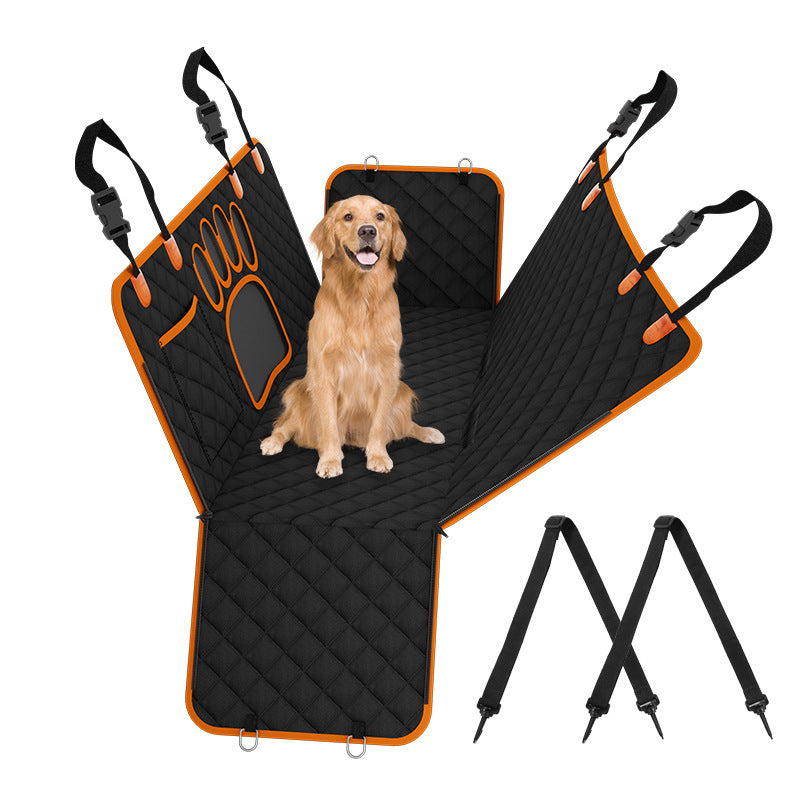 Waterproof Car Pet Seat Cushion with Paw Print Design