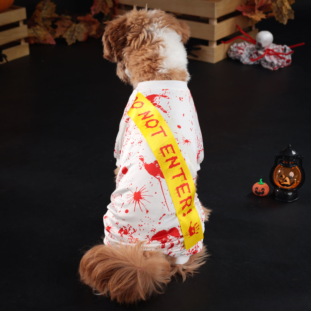 Halloween Pet Costume Blood Pattern Outfit