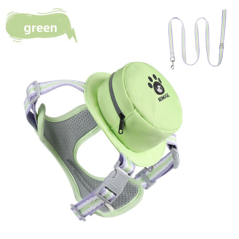Adjustable Dog Harness with Backpack and Leash