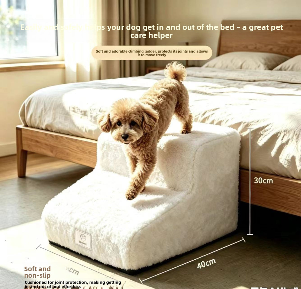 Detachable Washable Pet Stairs with Non-Slip Ramp