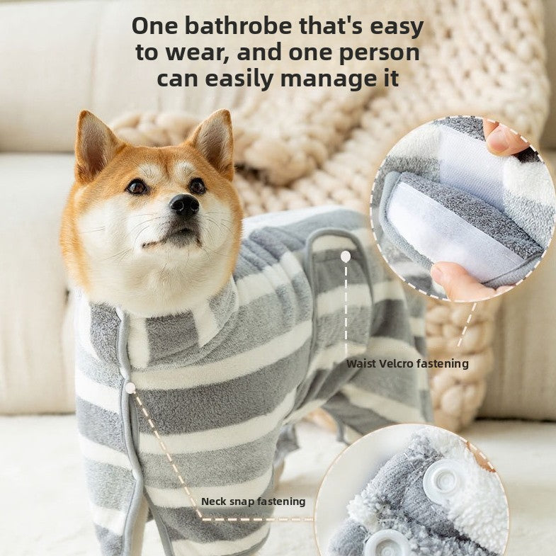 Pet Bathrobe Oversized Dog Cat Quick Dry Bathrobe Bath Towel