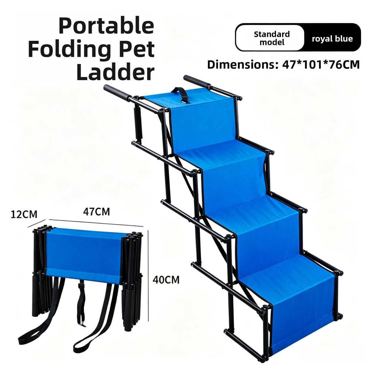 Foldable Car Pet Stairs Non-Slip Oxford Cloth Dog Ladder