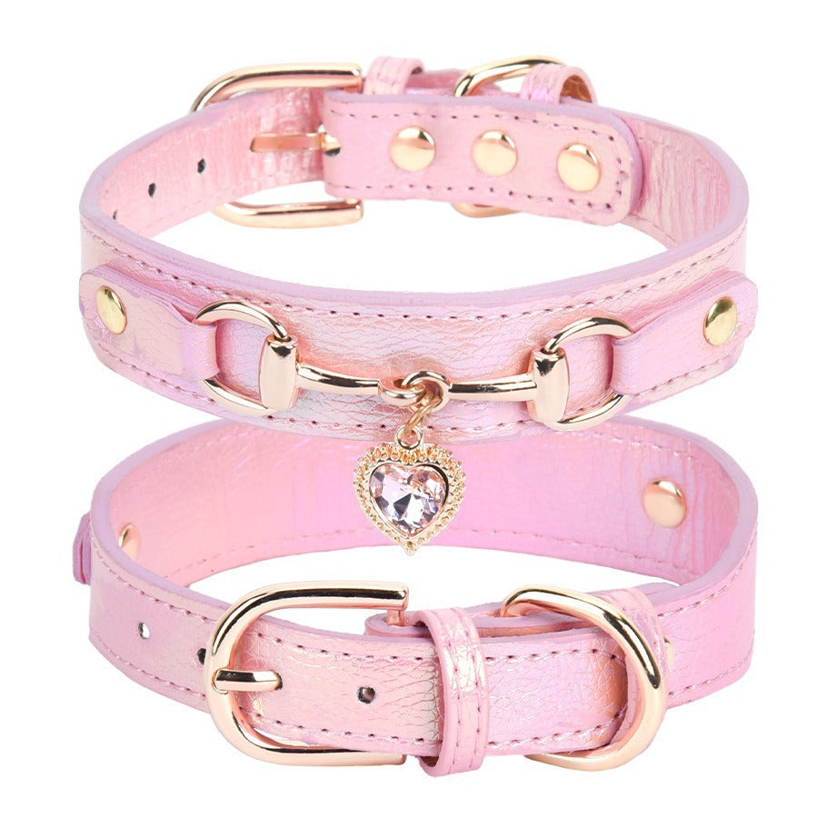 Rhinestone Heart Pattern Pet Collar