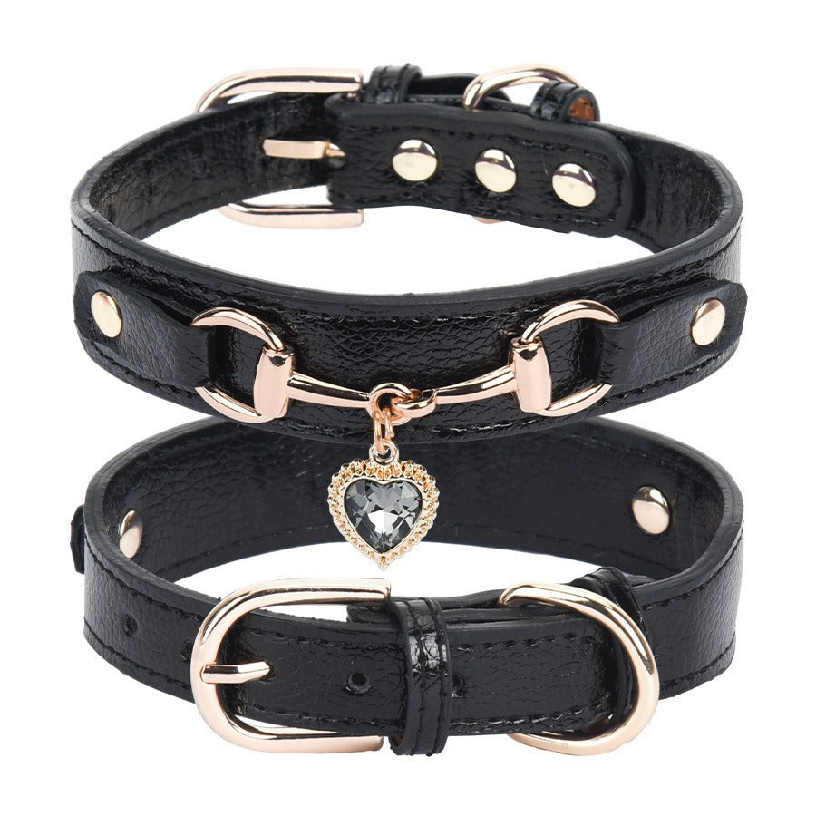 Rhinestone Heart Pattern Pet Collar