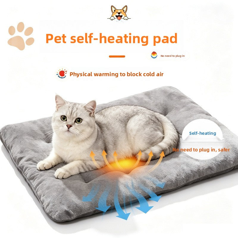 Thick Plush Self-Heating Pet Mat Warm Sleeping Pad for Cats and Dogs