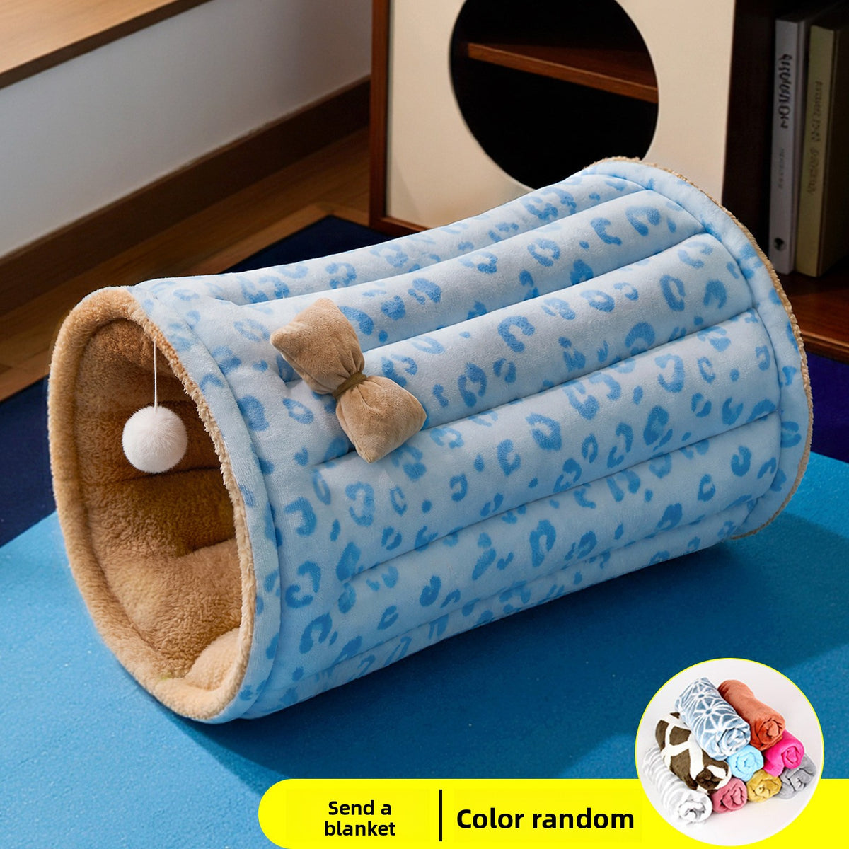 Pet Cat Bed with Tunnel Sleeping Pad