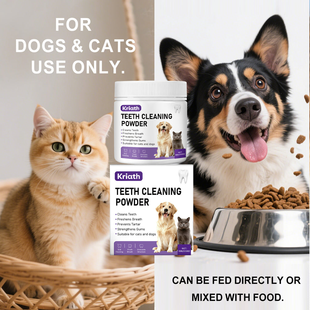 Pet Cat and Dog Teeth Cleaning Powder