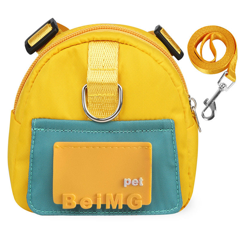 Adjustable Dog Harness with Backpack and Leash